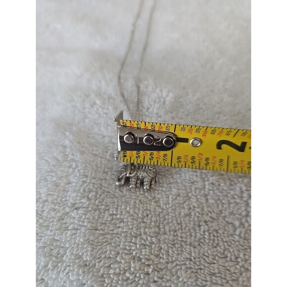 Sterling Silver Elephant Pendant Necklace With Diamond Accents Stamped 925 Italy - Picture 8 of 11